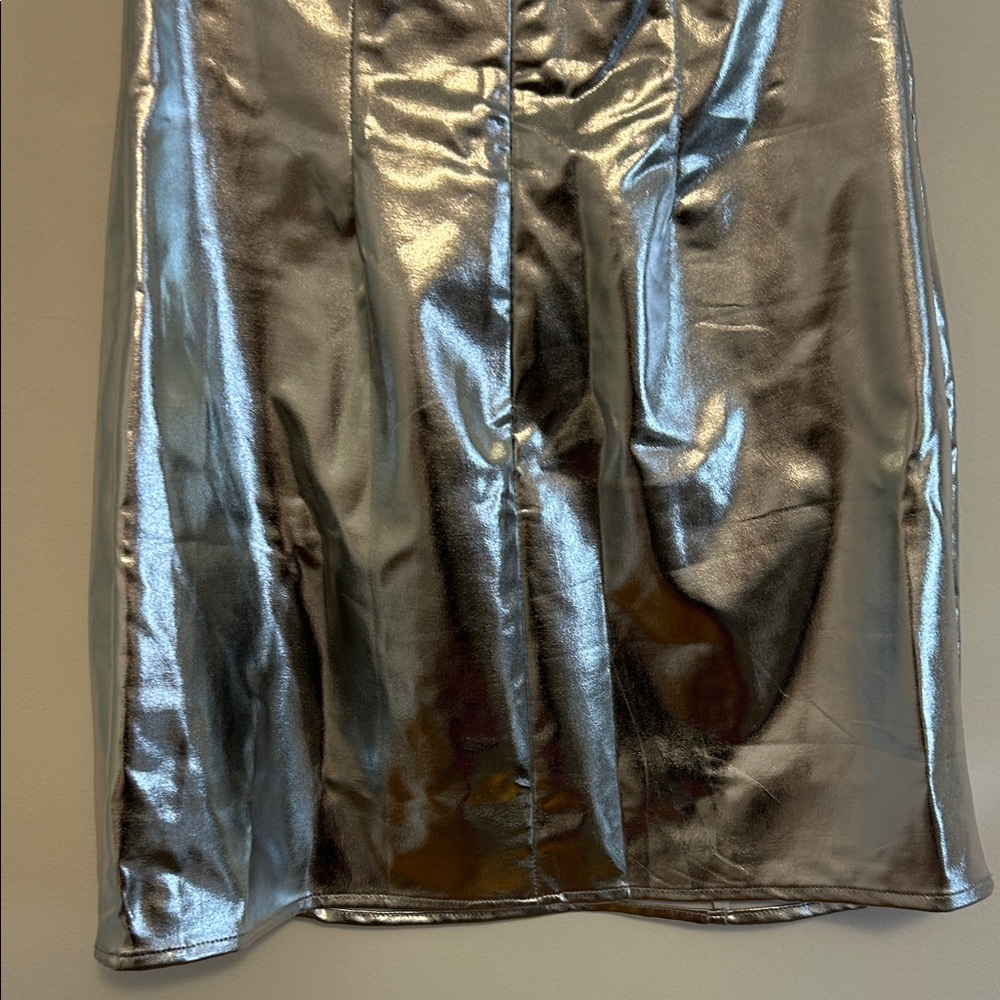 Silver Metallic Strapless Dress - Picture 5 of 6